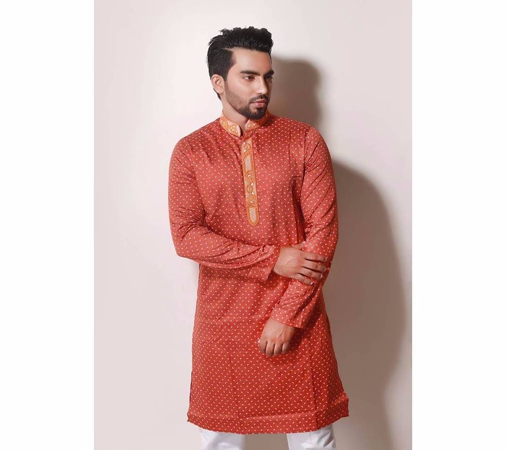 Semi-long Gents Cotton Panjabi 885