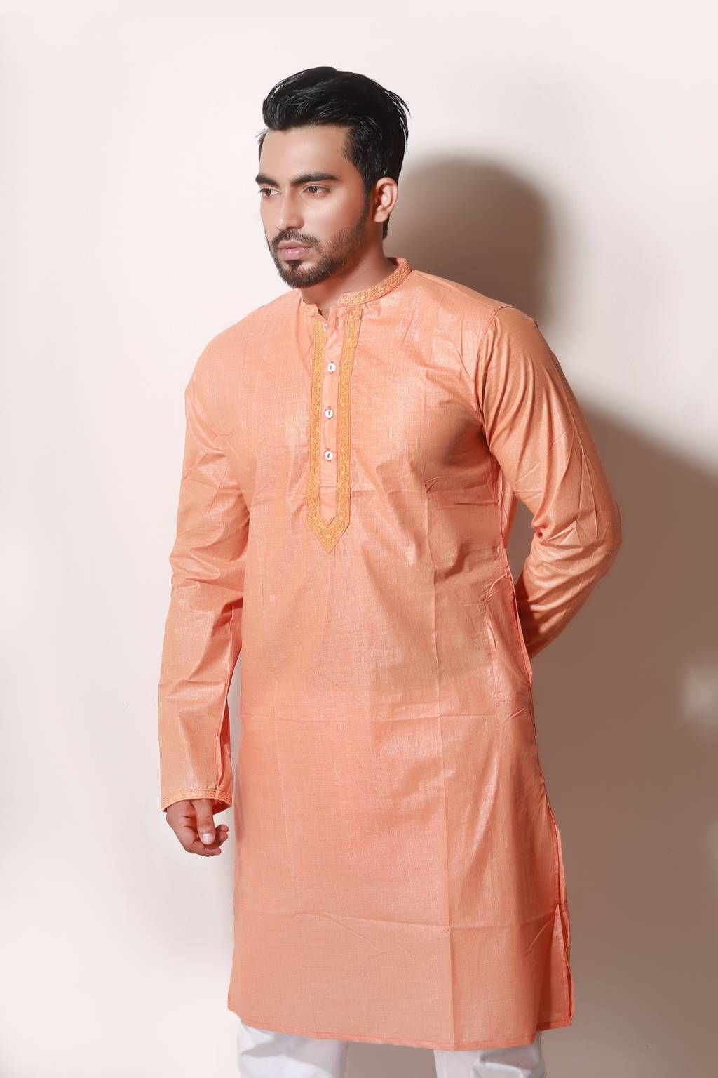 Semi-long Gents Cotton Panjabi 883