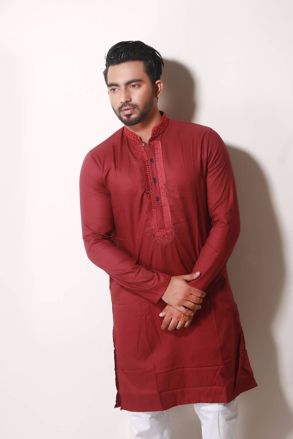 Semi-long Gents Cotton Panjabi 882