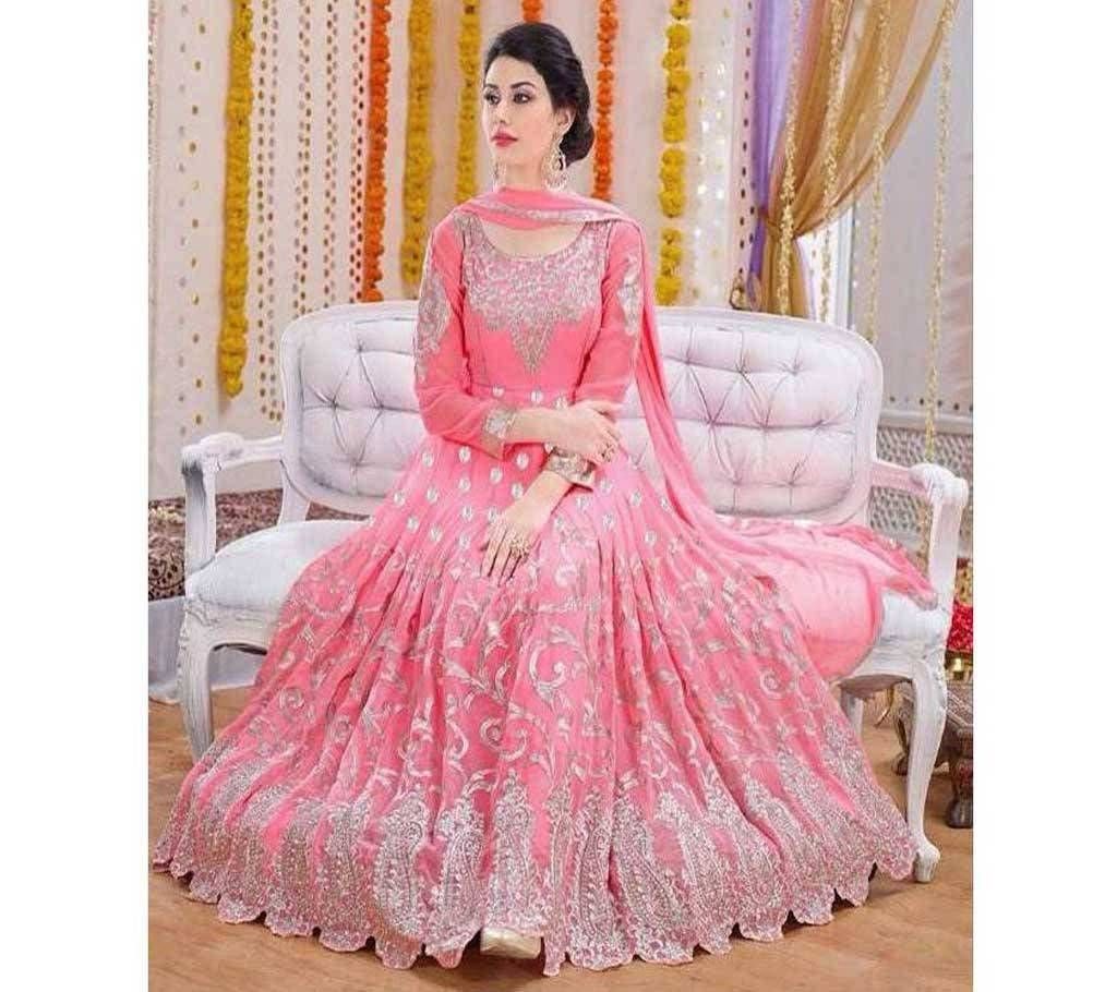 Semi-stiched goergatte embroidary party dress