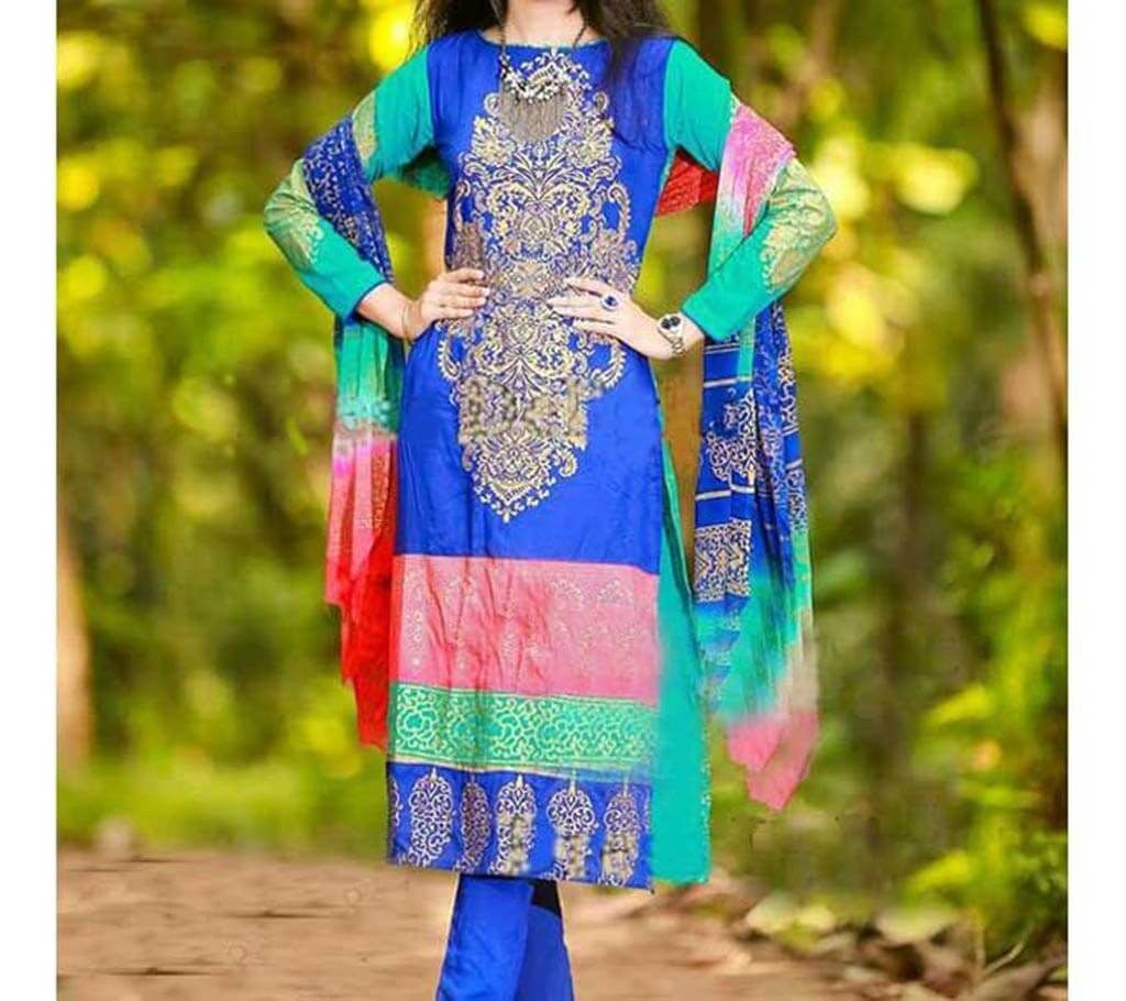 Block Printed Unstitched Cotton Three Piece 