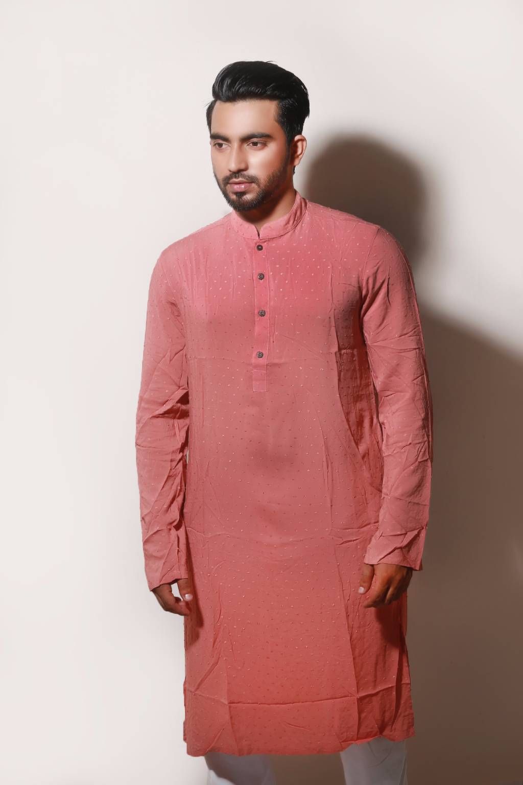 Semi-long Gents Cotton Panjabi 887