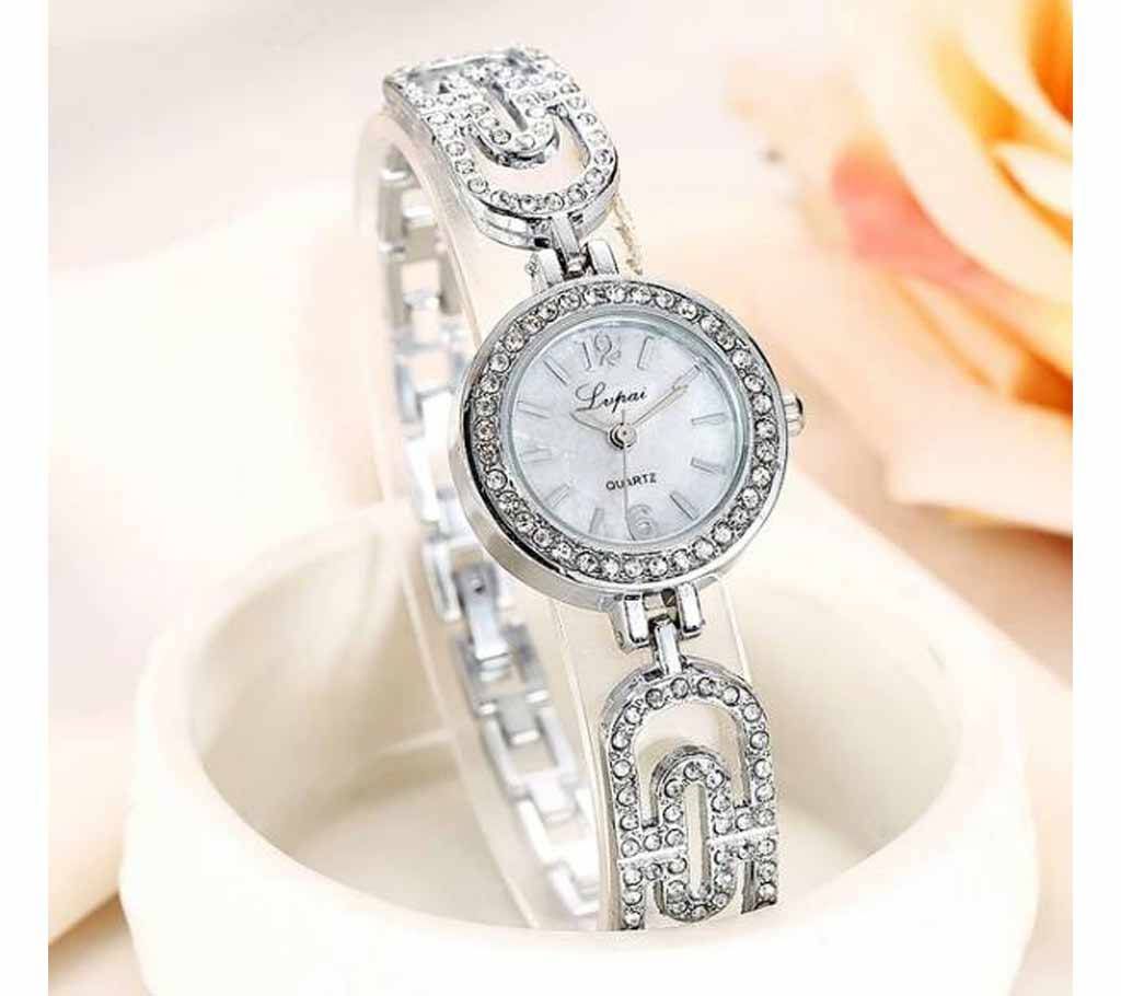 Bracelet Style Stone Setting Wristwatch for Women