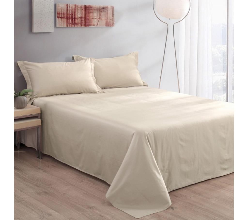 Decorators White Satin Cotton Double Size Bedsheet