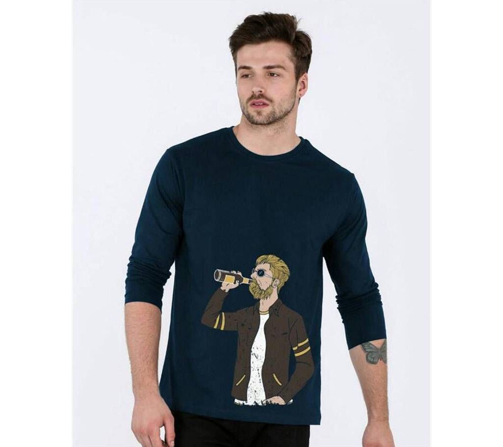 Drinking Gents Full Sleeve Cotton T-shirt 