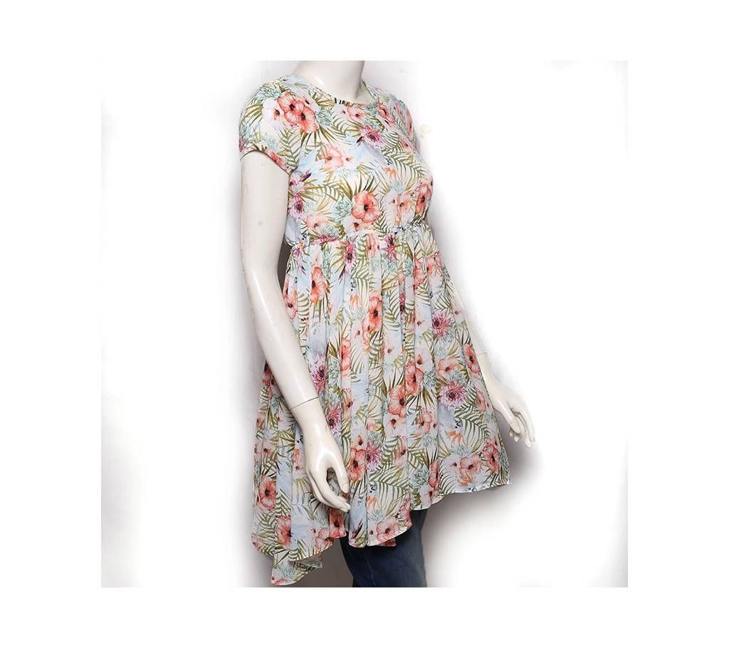 Georgette Flower Print Tops for Girls - 225