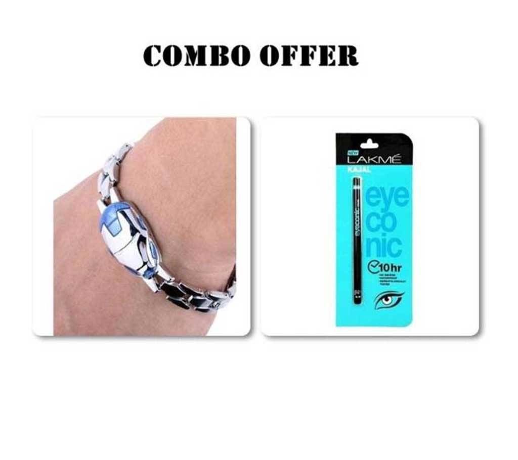 Combo Ironman Mask Bracelet & LAKME Eyeconic Kajal