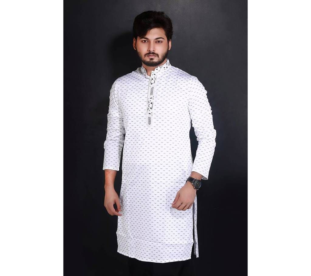 Semi-long Gents Cotton Panjabi 896