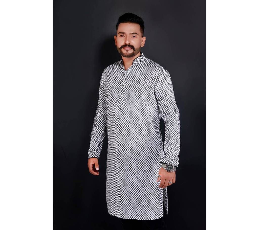 Semi-long Gents Cotton Panjabi 895