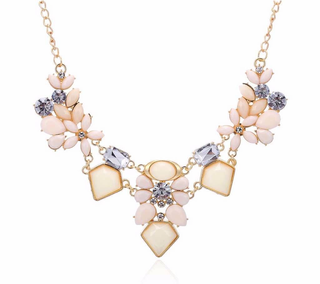 Cute Charm Gem Flower Zinc Alloy Necklaces