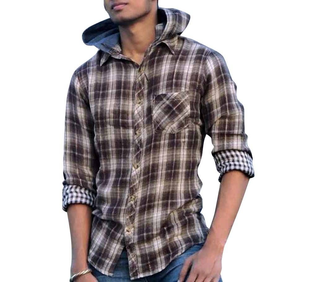 Men's Full Sleeve Hooded Shirt 