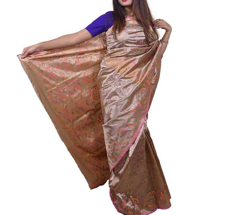 PURE RAJSHAHI SILK SHAREE - BLOCK PRINT SEMI BOLAKA