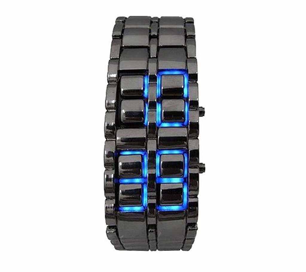 Samurai Metal Green LED Watch