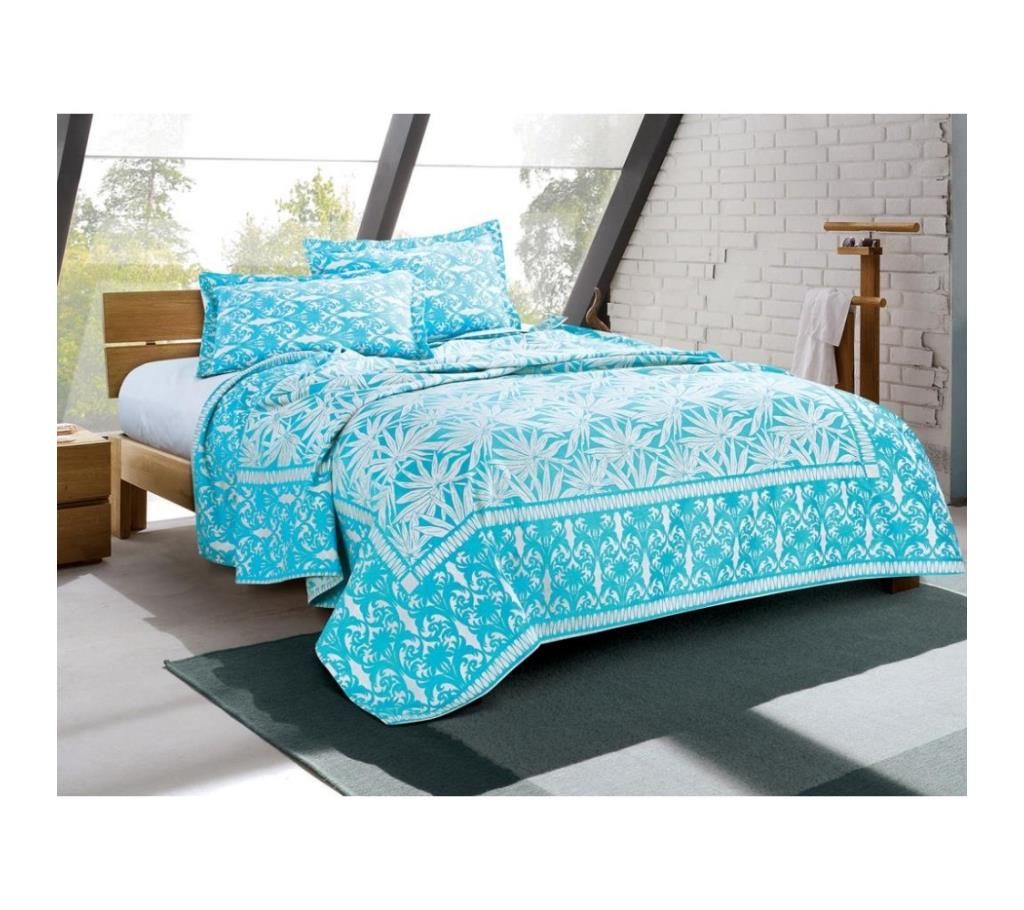 Soft Chenille Jacquard Double Size Bedcover - Blue