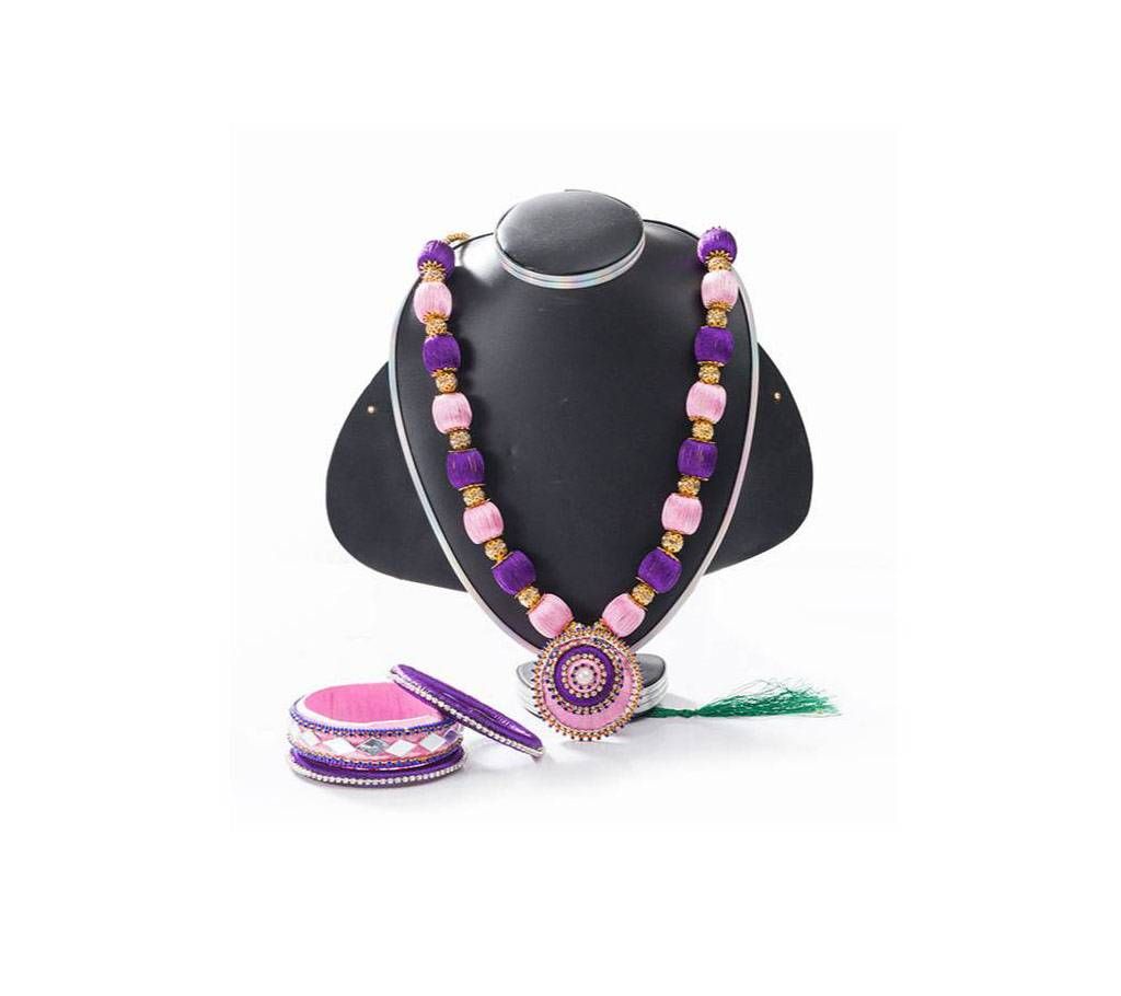 Multi Color Silk Thread Nekelace & Bangle set