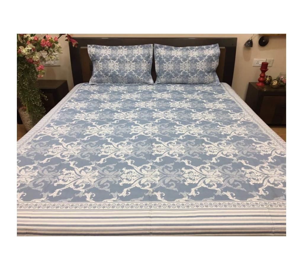 Jacquard Woven Double Size Bedcover - Blue