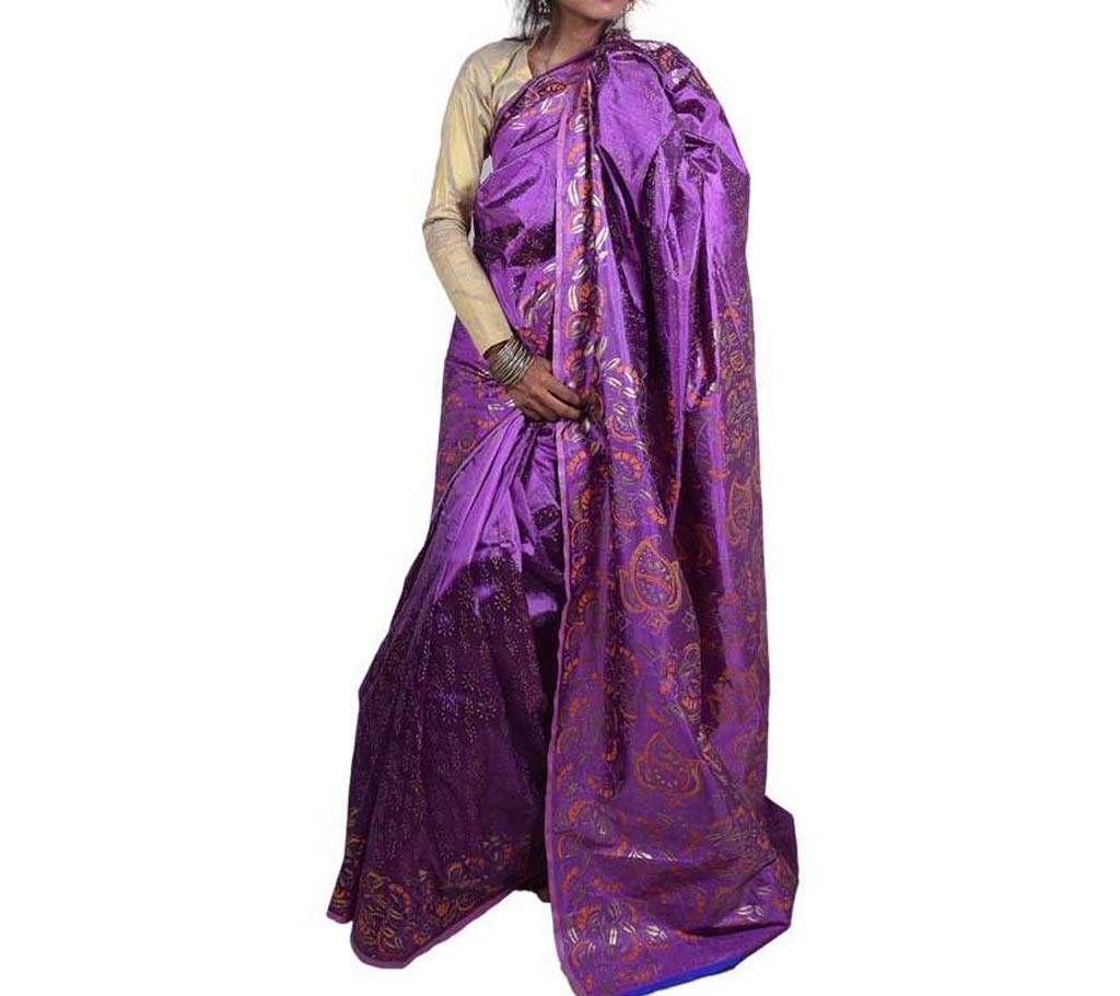 PURE RAJSHAHI SILK SHAREE - BLOCK PRINT SEMI BOLAK