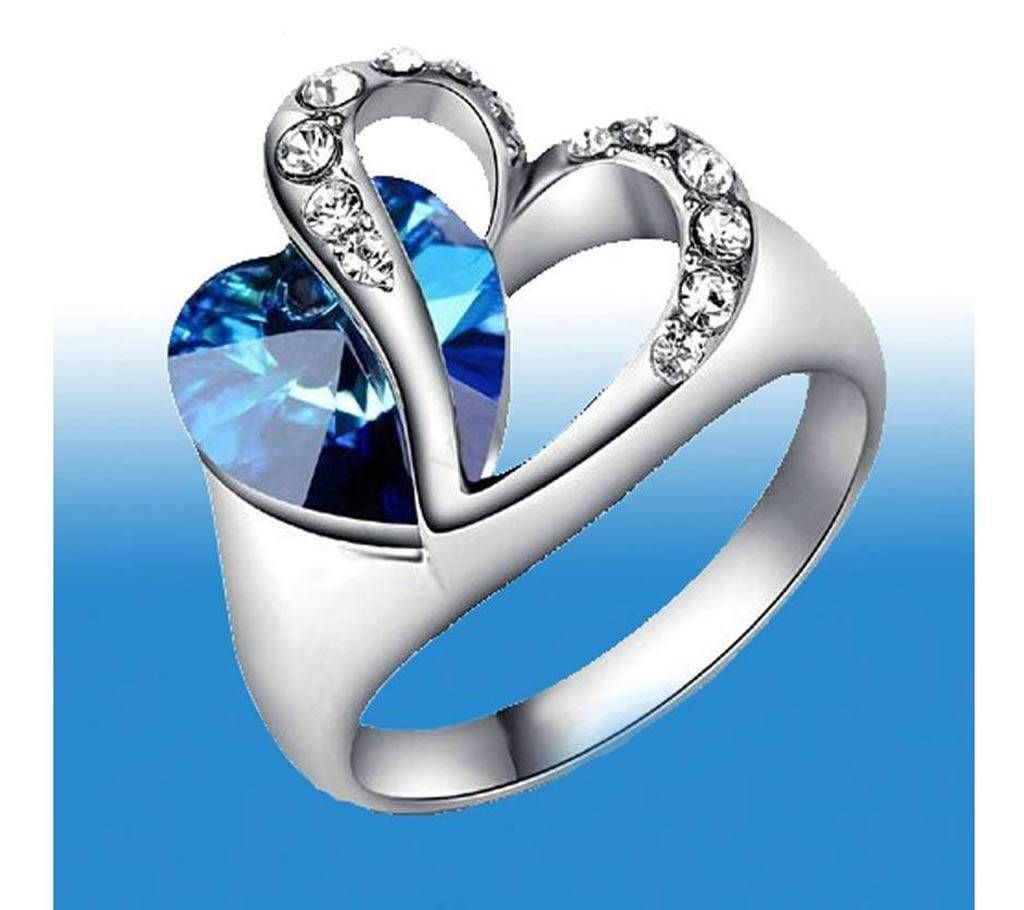 Blue Crystal Finger Ring For Women