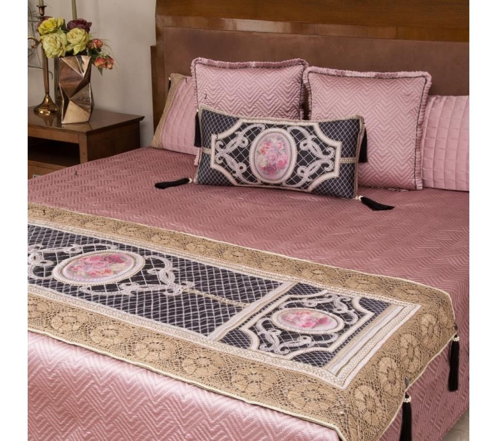 Victorian Pink Quilted Wedding Bedcover