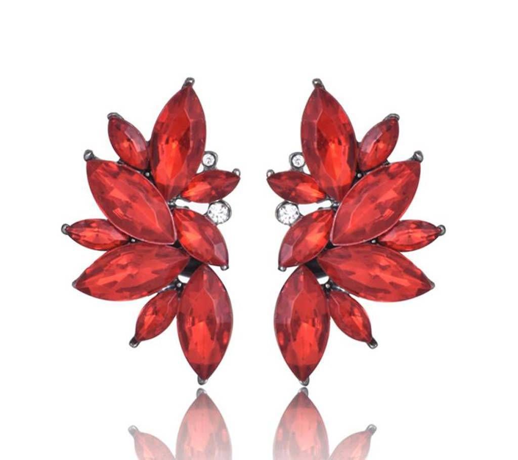 Cute Flower Earring For Women - Red
