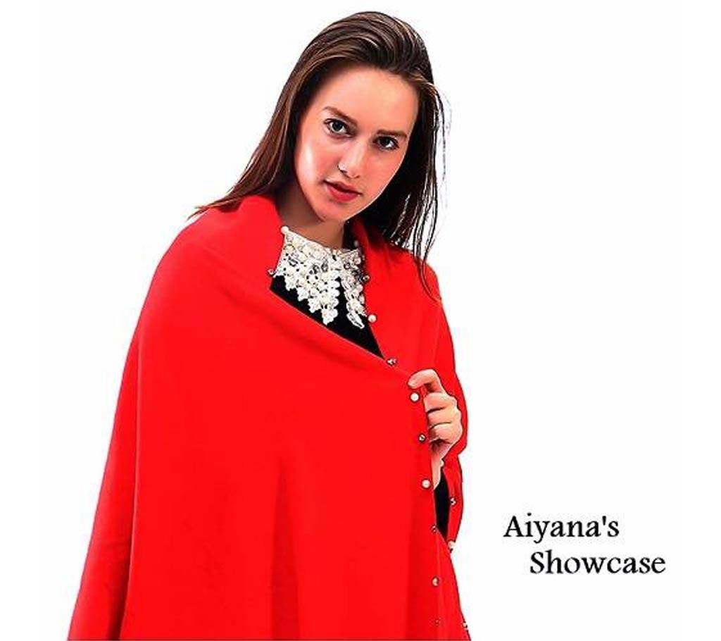 Red Imitation Cashmere Pashmina Shawl
