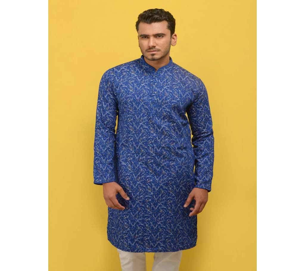 Light Blue Printed Boishakhi Panjabi