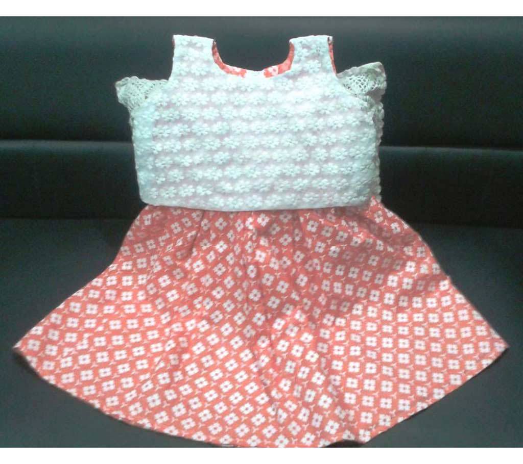 Sleeveless cotton frock for baby girl-code 0906
