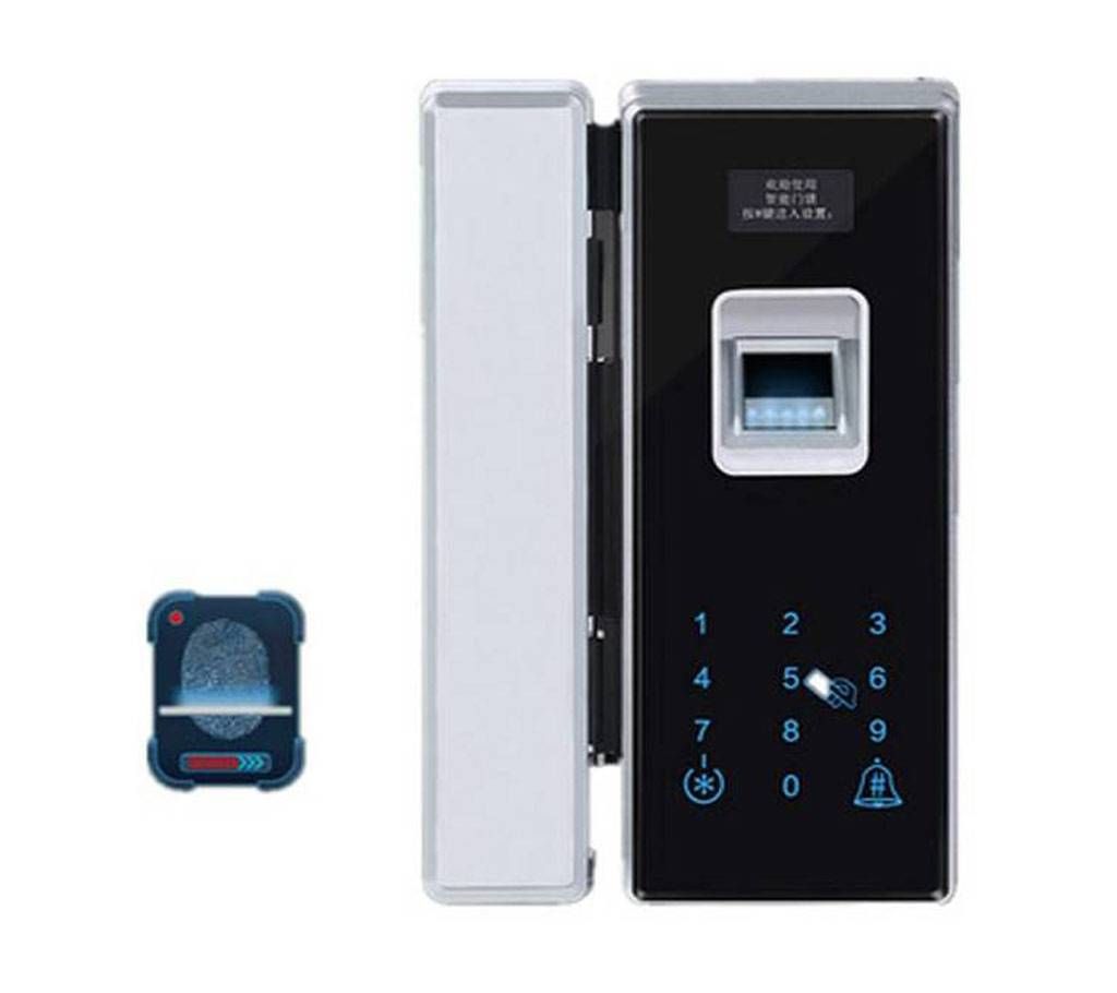 office keyless finger print door glass lock
