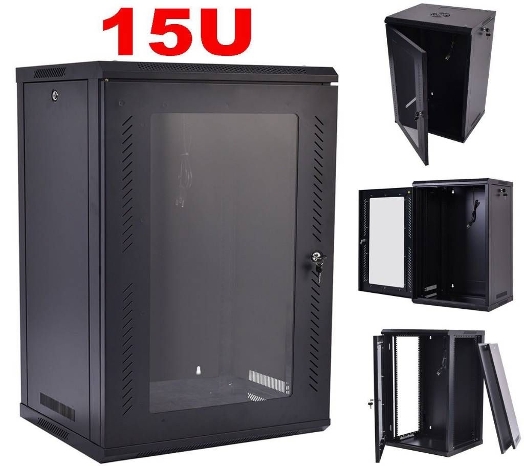 15U WALL MOUNT NETWORK CABINET(600MM DEPTH) WITH 8