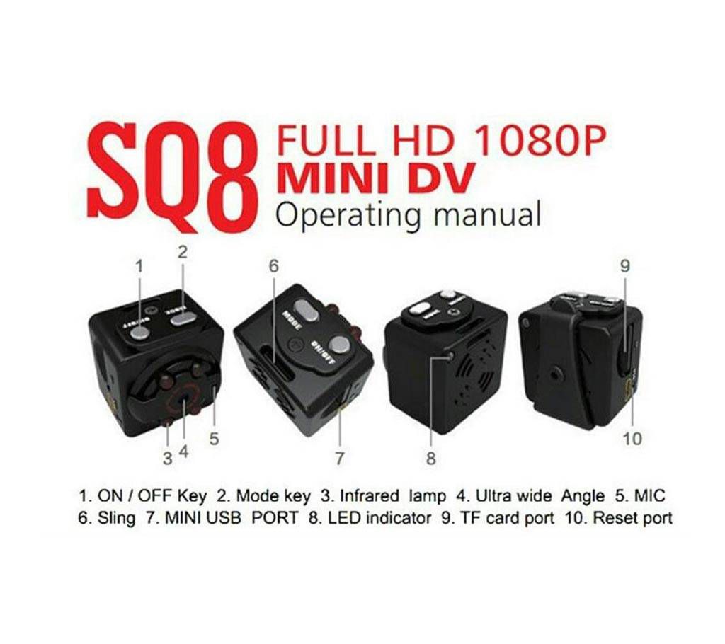 SQ8 MINI Camera DV Car DVR TF Card Voice Recorder 