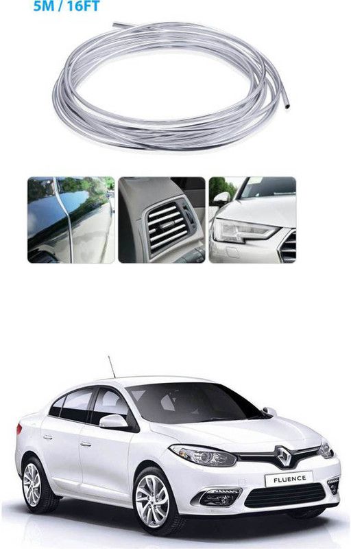APICAL Edge Guard Protector for Door and Edges 5 Meter) (Colour-Chrome Silver) Car Beading Roll For Bumper, Door, Window Sill  (5 m)