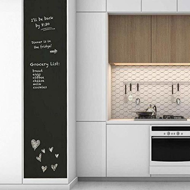 izone Blackboard Wall Sticker, 60 x 200 cm, Black Black board  (200 cm x 60 cm)