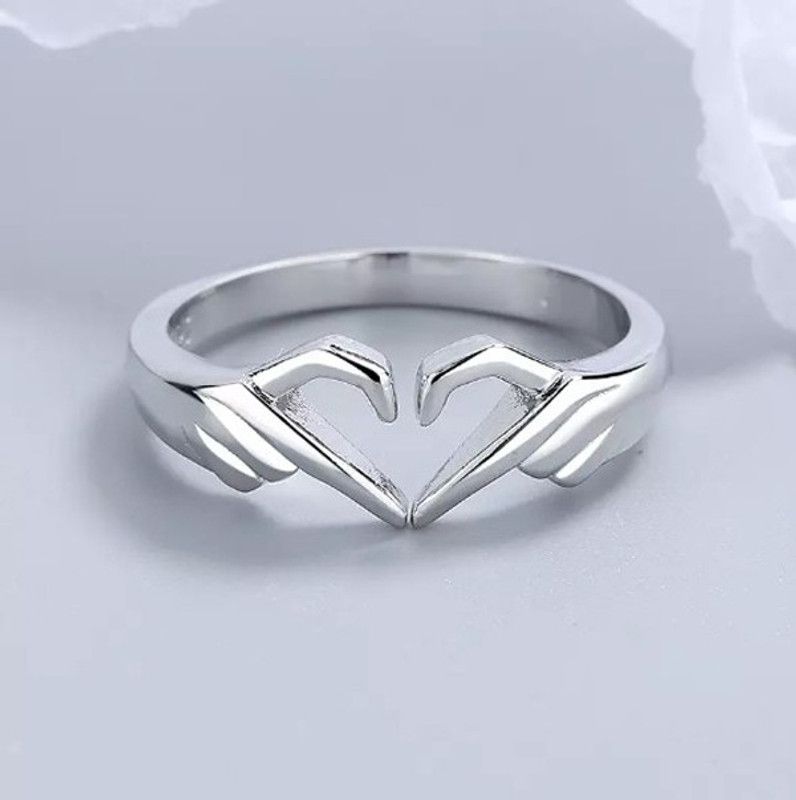 Women Girls Simple Love Heart Rings Stainless Steel, Metal, Brass Cubic Zirconia Sterling Silver, Titanium Plated Ring