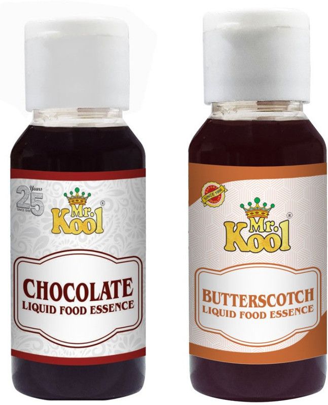 Mr.Kool Chocolate & Butterscotch Flavor Food Essence 50ml Each. Pack of 2 Combo. Chocolate Liquid Food Essence  (100 ml)