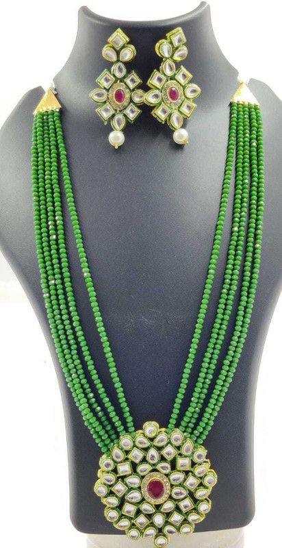Crystal Green Jewel Set  (Pack of 1)