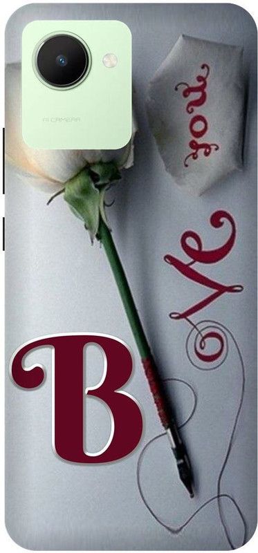 FRONK Back Cover for realme C30s, RMX3690, B, NAME, LETTER, ALPHABET, LOVE  (Silver, Hard Case, Pack of: 1)