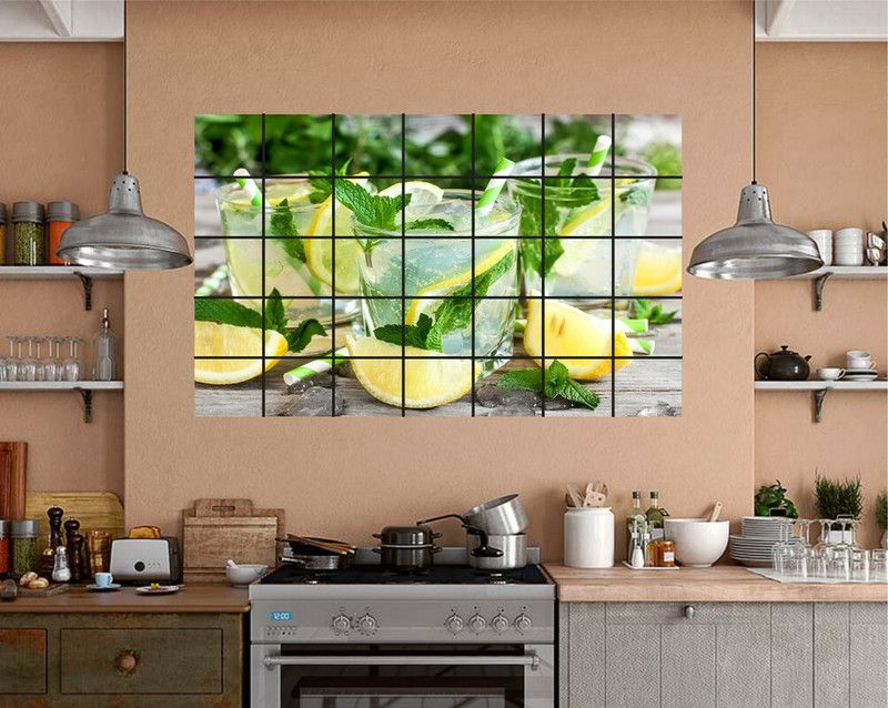 Advait Designs 18 cm Lemon juice multicolour ( pvc vinyl covering area 18 Inch X 30 Inch ) Self Adhesive Sticker  (Pack of 1)