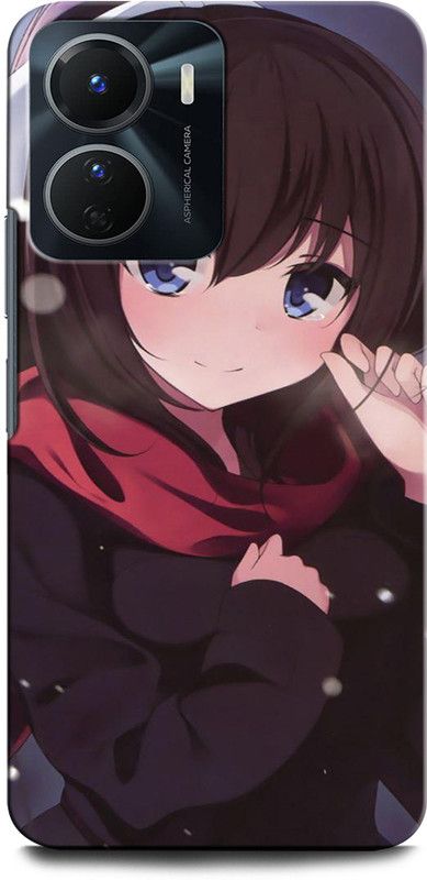ORBIQE Back Cover for Vivo Y16 GIRL, WOMEN ARTWORK, ANIME GIRL, CUTE GIRL  (Multicolor, Hard Case, Pack of: 1)