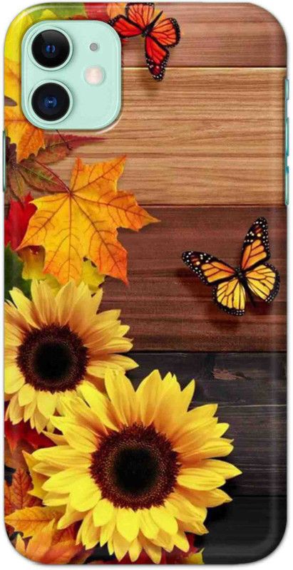 NDCOM Back Cover for iPhone 11 Flowers And Butterfly Printed  (Multicolor, Hard Case, Pack of: 1)