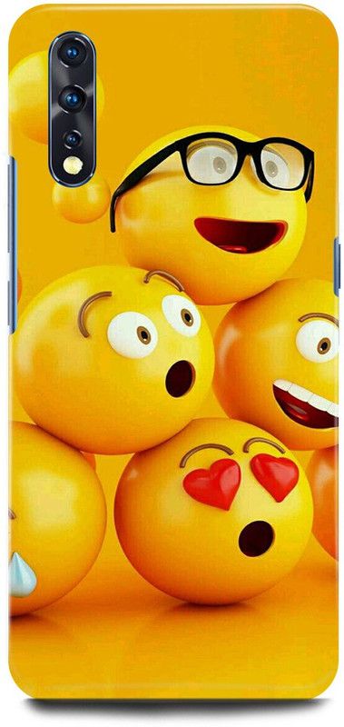 JUGGA Back Cover for vivo Z1x, 1917, YELLOW, EMOJI, CARTOON  (Yellow, Hard Case)