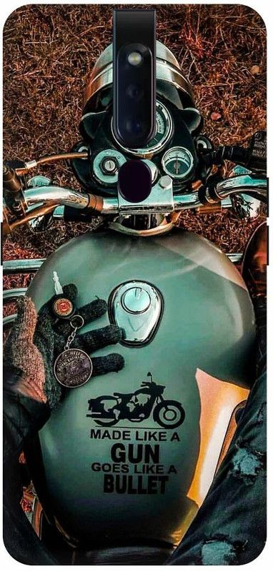JUGGA Back Cover for OPPO F11 Pro, CPH1969, ROYAL, ENFIELD, BIKE, CLASSIC, BULLET  (Grey, Hard Case, Pack of: 1)