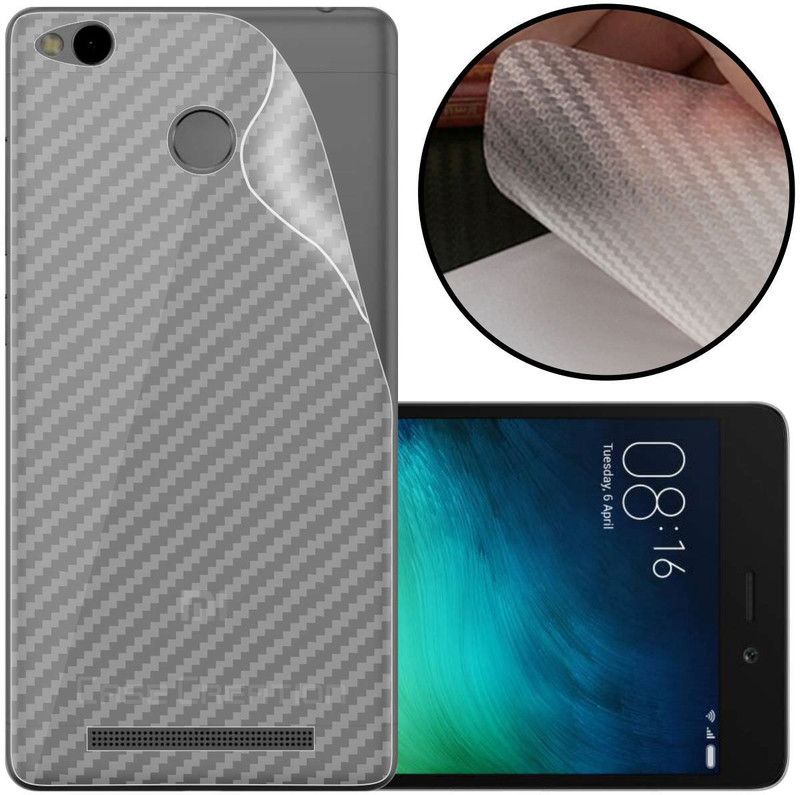 CASE CREATION Mi Redmi 3S Prime Mobile Skin  (3D Carbon Fibre Transparent Back Skin Matte Finish)