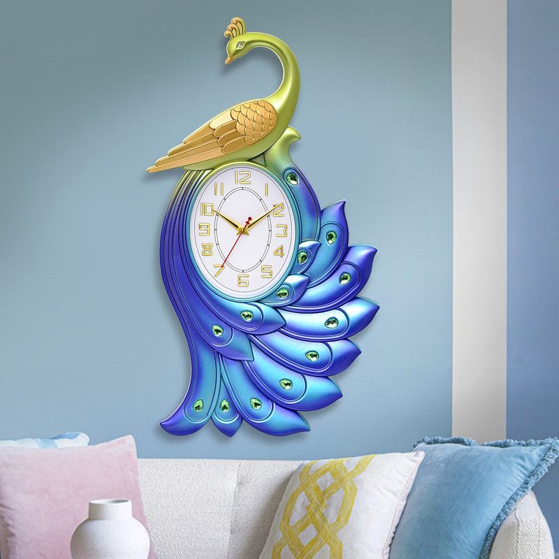 Attractionz Analog 59 cm X 32 cm Wall Clock  (Blue, With Glass, Standard)