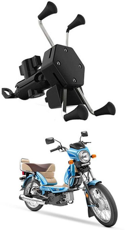RKPSP Premium Bike Mobile X-Grip Holder With Charger For TVS-XL100-Comfort Bike Mobile Holder  (Black)