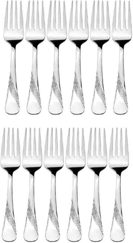 KUBER INDUSTRIES Stainless Steel Fork Set of 12 Pcs (16 Cm) (SP32) Steel Cutlery Set  (Pack of 12)