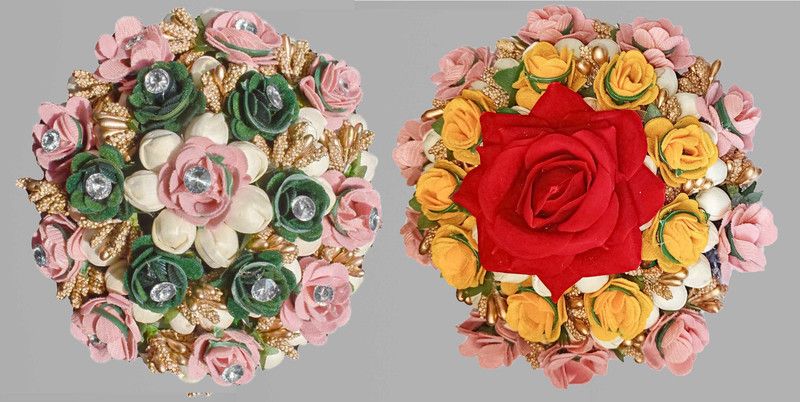 Arosha Bun Decoration Bun For Women Multicolor Hair Accessory (Set Pack Of 2) Bun  (Multicolor)