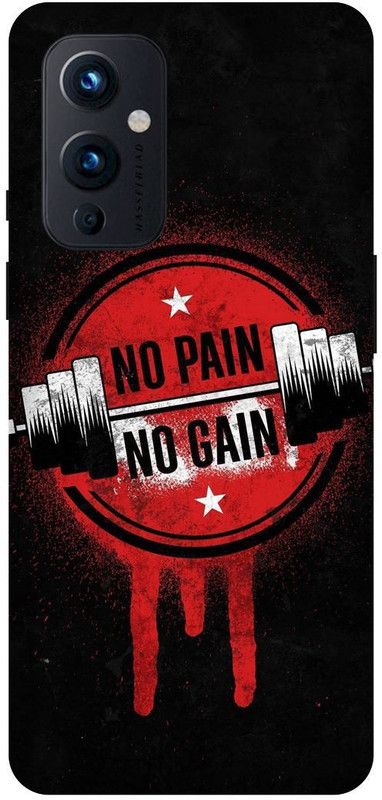 FRONK Back Cover for OnePlus 9 5G, LE2111, NO, PAIN, NO, GAIN, GYM, WORKOUT  (Black, Hard Case, Pack of: 1)
