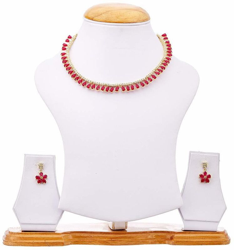 Metal Red Jewel Set  (Pack of 1)