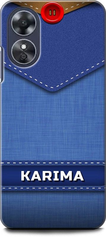 WallCraft Back Cover for OPPO A17, CPH2477 KARIMA NAME, K LETTER, BLUE, JEANS, ALPHABET, DESIGN  (Multicolor, Dual Protection, Pack of: 1)
