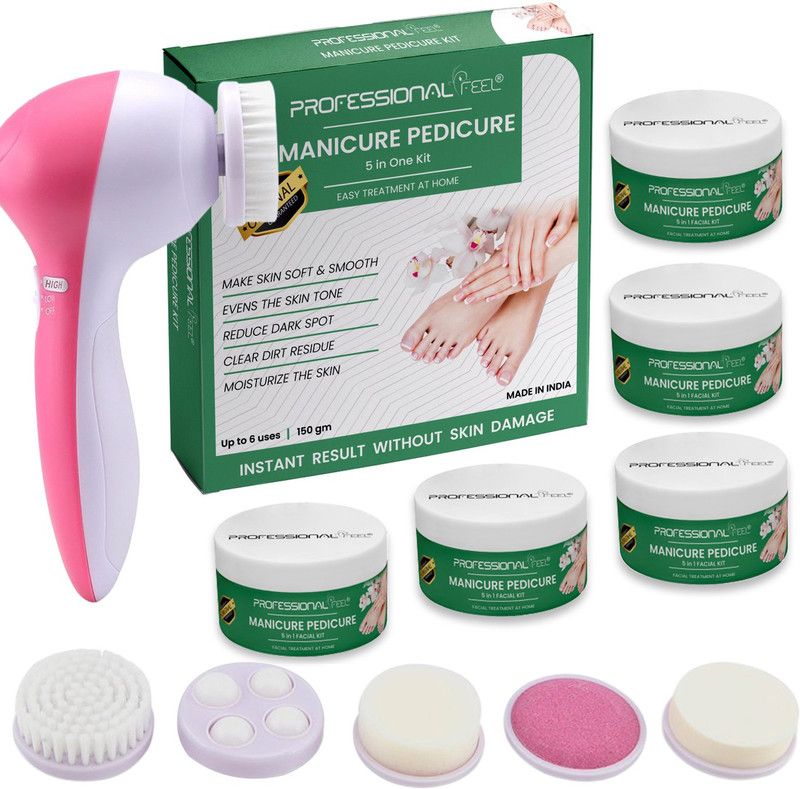 PROFESSIONAL FEEL Manicure Pedicure Facial Kit With Face Massager, Premium Range For Fairness  (150 g)
